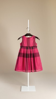 Frill Detail Check Cotton Dress