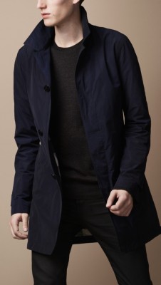 Mid-Length Technical Fabric Trench Coat