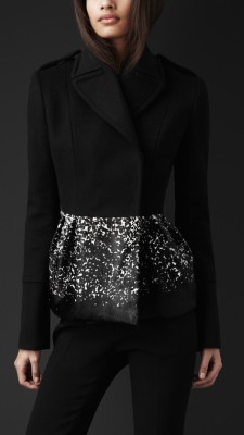 Animal Print Peplum Pea Coat