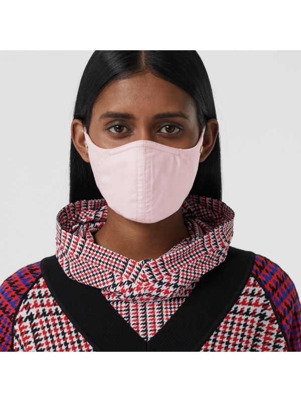Logo Detail Cotton Face Mask in Alabaster Pink | Burberry - cell image 2