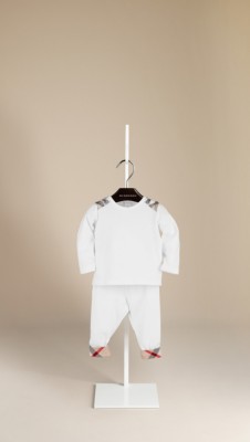 Check Detail Cotton T-Shirt