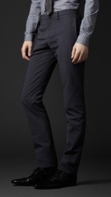 Skinny Fit Wool Trousers