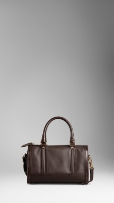 Medium London Grainy Leather Bowling Bag