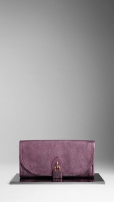 Metallic Leather Clutch Bag