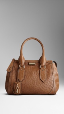 Medium Ostrich Skin Tote Bag