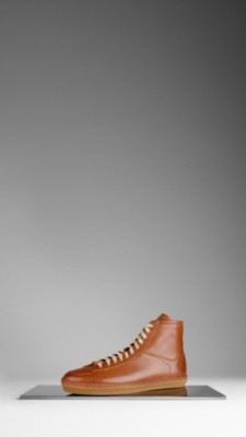 Leather High-Top Trainers