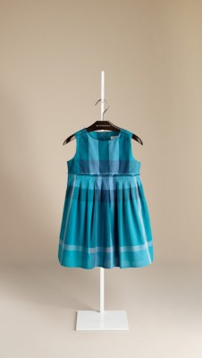 Frill Detail Check Cotton Dress