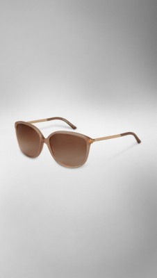 Leather Wrapped Cat-Eye Sunglasses