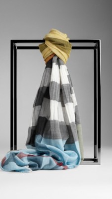 Check Colour Stripe Scarf