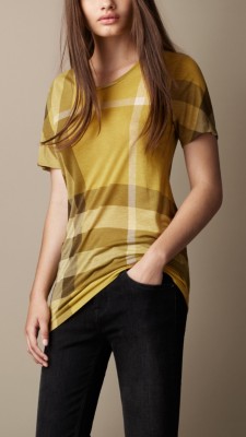 Camiseta de checks en tejido jersey