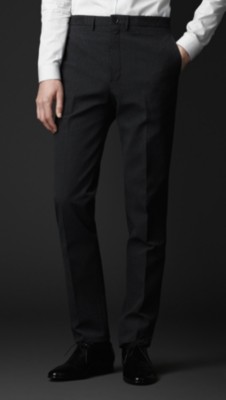 Slim Fit Striped Seersucker Trousers