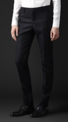 Skinny Fit Wool Twill Trousers