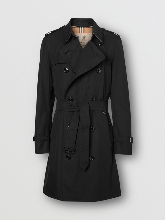 The Mid-length Chelsea Heritage Trench Coat in Black
