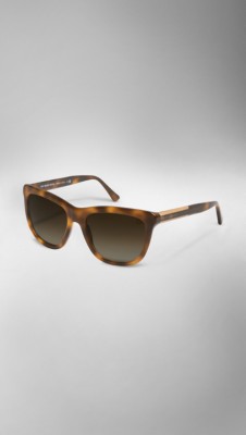 Wood Detail Square Frame Sunglasses