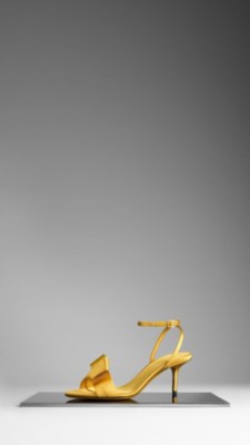 Bow Detail Satin Sandals