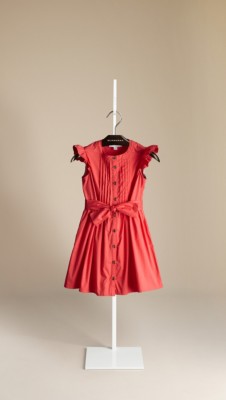 Cotton Flutter Sleeve Dress