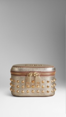 Studded London Leather Cosmetics Case