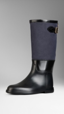 Contrast Panel Rain Boots