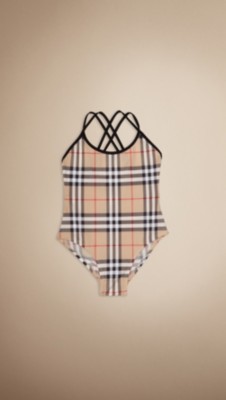 Cross Back Check Swimsuit