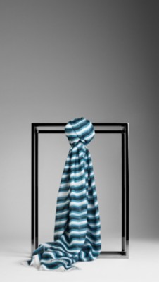 Striped Cashmere Blend Scarf