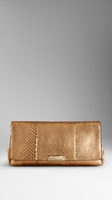 Small Metallic Python Clutch Bag
