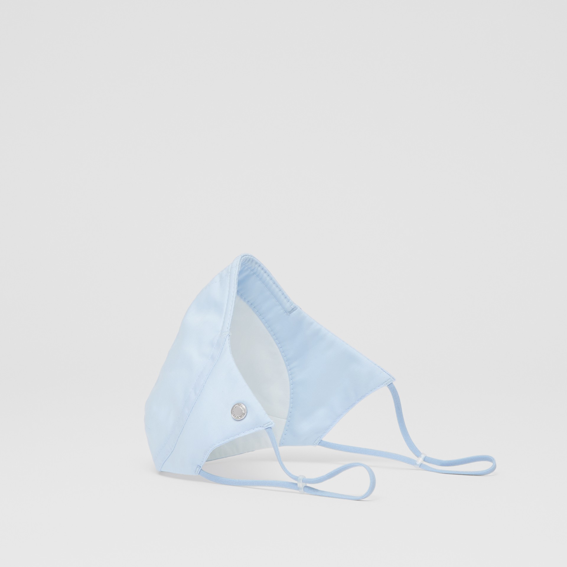 Logo Detail Cotton Face Mask in Pale Blue | Burberry - gallery image 4