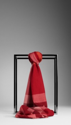 Check Silk Cashmere Scarf