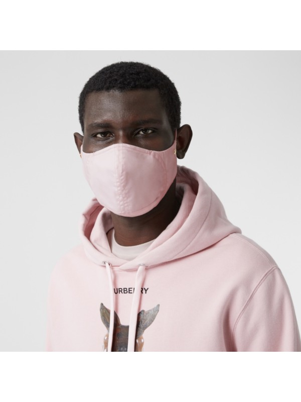 Logo Detail Cotton Face Mask in Alabaster Pink | Burberry - cell image 3