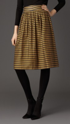 Striped Cotton Silk Skirt