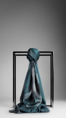 Overdyed Check Silk Scarf