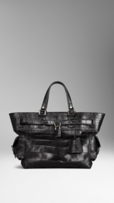 Large Tarnished Alligator Leather Tote Bag
