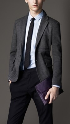 Modern Fit Double Cotton Jersey Jacket