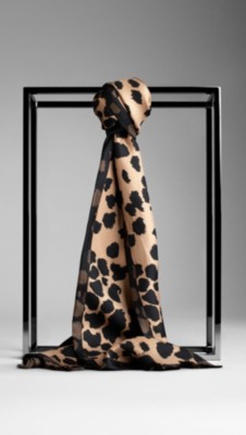 Animal Print Silk Scarf
