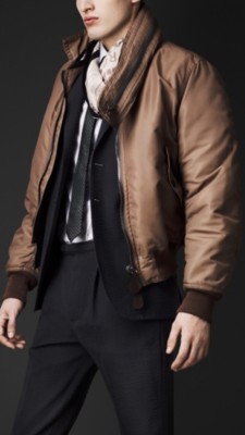 Dropped Collar Compact Satin Bomber