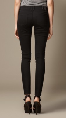 skinny fit low-rise deep black jeans