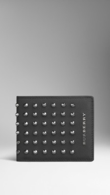 Studded London Leather ID Wallet