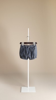 Chambray Cotton Shorts