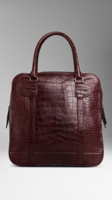 Tarnished Alligator Leather Tote Bag