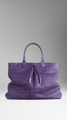 Bow Detail Alligator Tote Bag