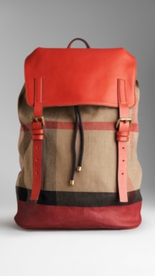 Check Canvas Backpack