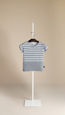 Stripe Print Cotton T-Shirt