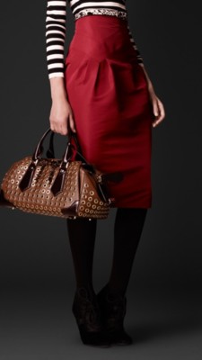 Pleated Faille Bell Skirt