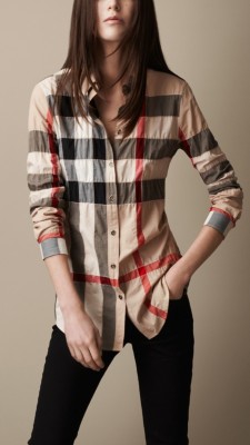 Camisa de checks en mezcla de algodón