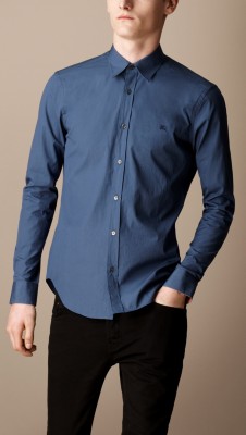 Check Cuff Cotton-Rich Shirt