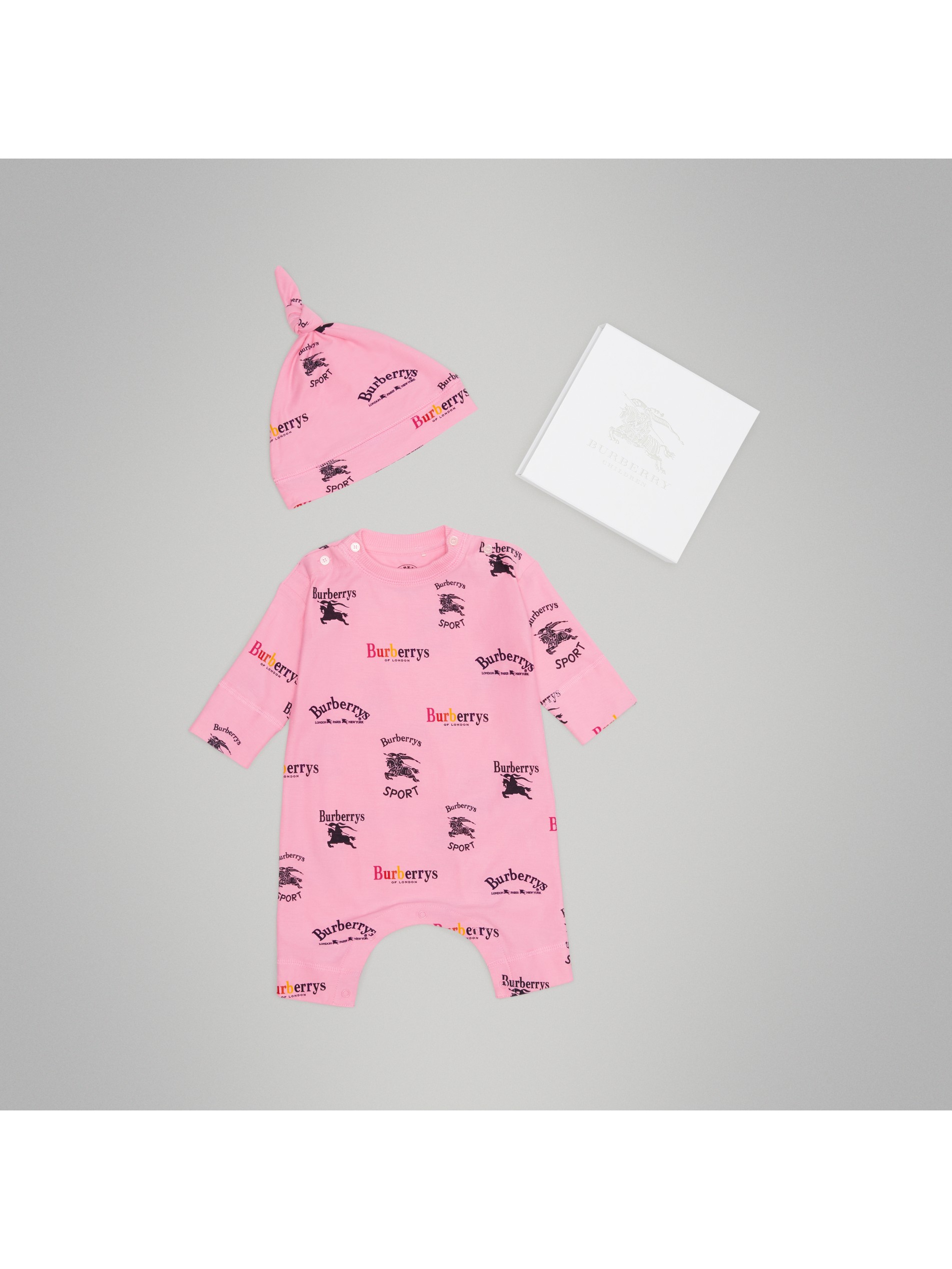 neon pink archive logo two-piece baby gift set image01