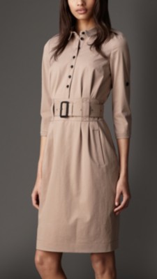Stretch-Cotton Shirt Dress
