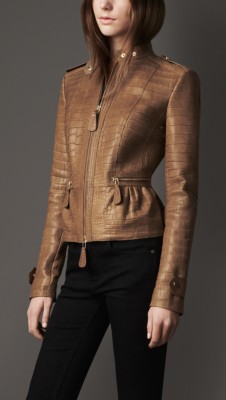 Peplum Detail Alligator Jacket