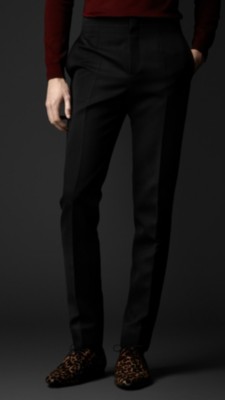 Tailored Wool Ottoman Tuxedo Trousers