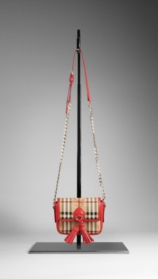 Haymarket Check Tassel Crossbody Bag