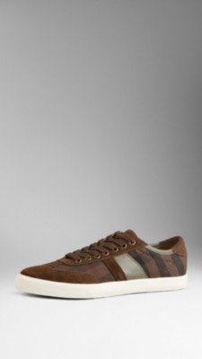 Washed Check Trainers